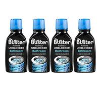 Buster Bathroom Drain Clear Plughole Unblocker 300ml Dissolves Hair & Soap (4 Bottles)