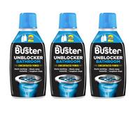 Buster Bathroom Drain Unblocker Clears Sinks Fast & Safe 600Ml - Pack Of 3