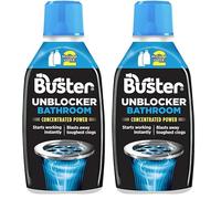 Buster Bathroom Drain Unblocker, Double Dose Bottle, Fast-Acting Sink Unblocker Dissolves Hair, Sludge & Soap, Drain Cleaner Clears Blockages in Shower, Bath & Bathroom Sink Pipes, 600ml - Made in UK