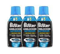 Buster Bathroom Drain Unblocker (Pack of 3 x 300ml) Fast-Acting Sink Unblocker Dissolves Hair, Sludge and Soap, Drain Cleaner Clears Blockages in Shower, Bath and Bathroom Sink Pipes - Made in UK