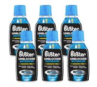 Buster Bathroom Plughole Unblocker - Fast-Acting Hair & Sludge Remover - 300ml Pack of 6