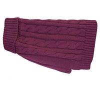 Buster & Beau Luxury Charlton Cable Knit Dog Jumper in Deep Berry Small Soft Warm Comfortable Outdoor Indoor Easy to Wear Pet Sweater for All Breeds