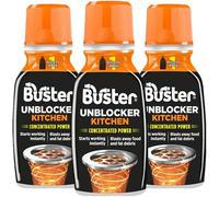 Buster Kitchen Plughole Unblocker 150g, Pack of 3 - Kitchen Drains & Sinks Unblocker, Blasts Fat & Food Debris - Fast Acting Plughole Unclogger, Clears Blockages & Slow-Draining Water