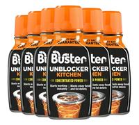 Buster Kitchen Plughole Unblocker 150g Powerful Concentrated Formula Instantly Clears Blocked Sinks & Drains Removes Food, Grease & Fat Build-Up Fast Acting Drain Cleaner for Kitchens Pack of 6