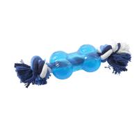 Buster Strong Bone Dog Toy Ice Blue - With Rope - Medium