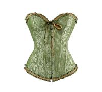 Bustier Lace Up Satin Boned Overbust Corset Women's Gothic Corset Cincher Bodysuit Top Halloween Costume