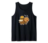 Busy Ant Carrying Burger Cartoon Tank Top