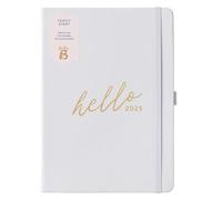 Busy B 2025 A5 Family Diary - Weekly Planner with 5 Schedules, Light Lilac Faux Leather Cover & Gold Foil - Life Planner for Busy Families - Includes Year Planner, Birthdays & Tear-Off Notes