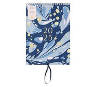 Busy B 2025 Calendar Couples Wall Calendar - Navy Marble Slim Design with Dual Schedules, Monthly Pockets & Stickers - A5 Hanging Calendar for Shared Planning, Birthdays & Important Dates - Jan to Dec
