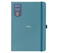 Busy B 2026 A5 Diary Day-A-Page Planner for Students, Professionals & Teachers - Pine Daily Planner with Gold Foil, Jan - Dec, Elastic Band & Ribbon Marker - Organizer for Desk or Handbag