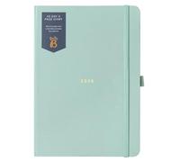 Busy B 2026 A5 Diary Day-A-Page Planner for Students, Professionals & Teachers - Sage Daily Planner with Gold Foil, Jan - Dec, Elastic Band & Ribbon Marker - Organizer for Desk or Handbag