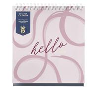 Busy B 2026 Desk Calendar - Jan to Dec, Pink Ribbon 2026 Calendar with Built-in Stand & Flip-Top Binding - Desk Calendar for Office or Home - Year Planner with Pockets for Organised Planning