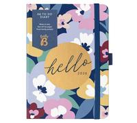 Busy B 2026 Diary A6 Weekly Planner with To-Do Lists & Notes Pages - Compact Multicoloured Floral Journal - Week-to-View Layout, 3 Pockets & Year Planner