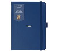 Busy B 2026 Diary A6 Weekly Planner with To-Do Lists & Notes Pages - Compact Navy Journal - Week-to-View Layout, 3 Pockets & Year Planner