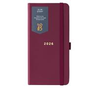 Busy B 2026 Slim Weekly Planner Diary with Burgundy Faux Leather Cover - Compact Design Pocket Diary, Week to View Layout, Notes Pages & Storage Pocket - Handbag-Sized Journal for Organisation