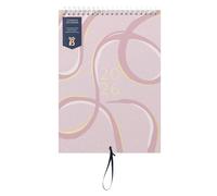 Busy B 2026Wall Calendar for Couples - Pink Ribbon Slim Design with Dual Schedules, Monthly Pockets & Stickers -Hanging Calendar for Shared Planning, Birthdays & Important Dates - Jan to Dec
