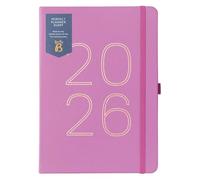 Busy B 2026 Weekly A5 Diary Planner with Winter Berry Faux Leather Cover - Daily Life Organiser, Jan-Dec - Pockets, Stickers & Notes Pages - Clever Design for Work, Home & School Planning