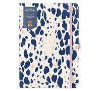 Busy B 2027 A5 Day-a-Page Diary - Navy Animal Spot - Gold Foil