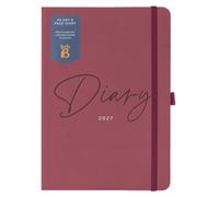 Busy B 2027 A5 Dual Schedule Diary - Burgundy Faux Leather & Gold Foil
