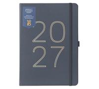 Busy B 2027 A5 Weekly Diary Planner - Charcoal Faux Leather - Pockets