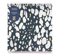 Busy B 2027 Desk Calendar - Charcoal Animal Spot - Stand, Flip-Top, Pockets