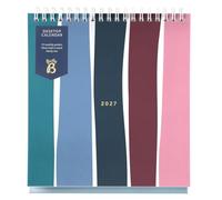 Busy B 2027 Desk Calendar - Multi Stripe - Stand, Flip-Top & Pockets
