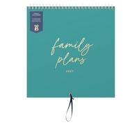 Busy B 2027 Family Wall Calendar - Teal - 5 Columns, Storage Pockets & Hook