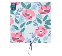 Busy B 2027 Large Family Wall Calendar - Cloud Blue Floral - 5 Columns