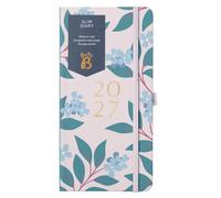 Busy B 2027 Slim Weekly Planner Diary - Pink Floral - Storage Pocket