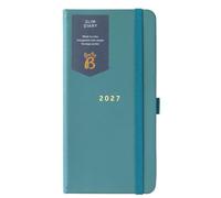 Busy B 2027 Slim Weekly Planner Diary - Teal Faux Leather - Pocket