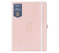 Busy B A5 2025 Diary - Busy Life Weekly Planner Journal - Life Diary for Students, Teachers, Work & More with Dual Schedules, Year Calendar, Pen Pockets & Elastic Closure Band - Pink Planner