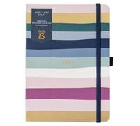 Busy B A5 2025 Diary - Busy Life Weekly Planner Journal - Life Diary for Students, Teachers, Work & More with Dual Schedules, Year Calendar, Pen Pockets & Elastic Closure Band - Pastel Stripe Planner