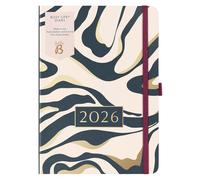 Busy B A5 2026 Diary - Busy Life Weekly Planner Journal - Life Diary for Students, Teachers, & Work with Dual Schedules, Year Calendar, Pen Loop, Pockets & Elastic Closure - Fabric Charcoal Marble