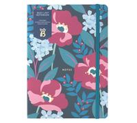 Busy B A5 Busy Life Notebook - Charcoal Floral - Lined Pages & Stickers