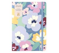 Busy B A5 Busy Life Notebook - Floral Cover - Perfect for Students, Teachers, Work & More with Lined Pages, Undated Month Planners, Stickers, Storage Pocket & Elastic Closure Band