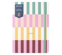 Busy B A5 Busy Life Notebook - Multicoloured Cover - Perfect for Students, Teachers, Work & More with Lined Pages, Undated Month Planners, Stickers, Storage Pocket & Elastic Closure Band