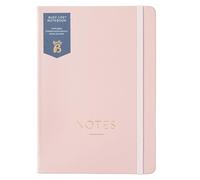 Busy B A5 Busy Life Notebook - Pink Faux Leather Cover | Lined notebook with undated planners, stickers, storage pocket and elastic closure for everyday organisation.