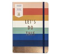 Busy B Undated Planner - Stripe - Faux Leather Life Planner Diary with Undated Daily Schedule, Notes and To Do’s and Priorities with Elastic Closure and Ribbon Page Marker - FSC® Certified