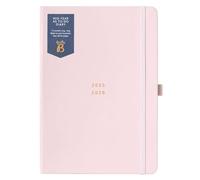 Busy B A5 Diary - Mid-Year Academic Diary - Aug 25 - Aug 26 - Pink Journal - Weekly Planner with To-Do Lists, Notes Pages, Week-to-View Layout, 3 Pockets, Year Planner & Elastic Closure Band