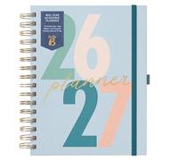 Busy B A5 Diary - Mid-Year Academic Planner - Aug '26 - Aug '27 - Blue Journal - Week to View Academic Planner with Monthly Planners, Storage Pocket, Stickers, Space for Notes, Timetables & Goals