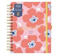 Busy B A5 Mid-Year Academic Diary Aug 2026-Aug 2027 - Floral Cover