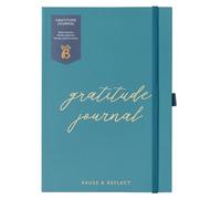 Busy B A5 Undated Gratitude Journal - Pine Cover | Space for daily intentions, weekly reflections, notes, storage pocket and stickers to inspire mindful moments.