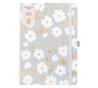 Busy B A5 Week To View Diary January to December 2024 - Blue Daisy - A5 Week To View with Notes, Pen Holder and Pocket