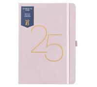 Busy B A5 Weekly Planner Diary 2025 - Compact Diary for Students, Teachers, Work & More With a Week-to-View Layout, Notes Pages, Storage Pocket & Elastic Closure Band - Pink Planner Jan-Dec