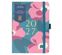 Busy B A6 2027 Diary - Compact Dual Schedule Planner - Teal Floral