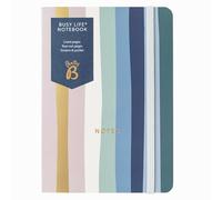 Busy B A6 Busy Life Notebook - Striped Cover - Compact Notebook Perfect for Students, Teachers, Work & More with Lined Pages, Undated Month Planners, Stickers, Storage Pocket & Elastic Closure