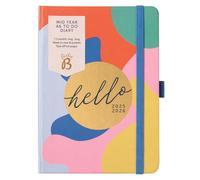 Busy B A6 Diary - Mid-Year Academic Diary - Aug '25 - Aug '26 - Multi Abstract Print Planner Journal - Week-to-View with To-Do Lists, Notes Pages, 3 Pockets, Pen Loop, Year Planner & Elastic Closure