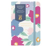 Busy B Address & Birthday Book - Floral with Alphabetical Tabs, Address Change Stickers, Birthday Reminders, Handy Pockets and Stickers