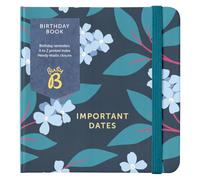 Busy B Birthday Log Book - Charcoal Floral - Compact Birthday Reminders