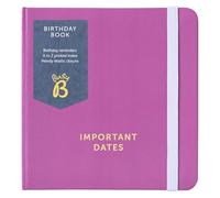 Busy B Birthday Log Book - Pink Cover - Small & Compact Design, Birthday Reminders, Ordered by Month for Easy Reference, Space for Multiple Birthdays Per Date & Elastic Closure Band